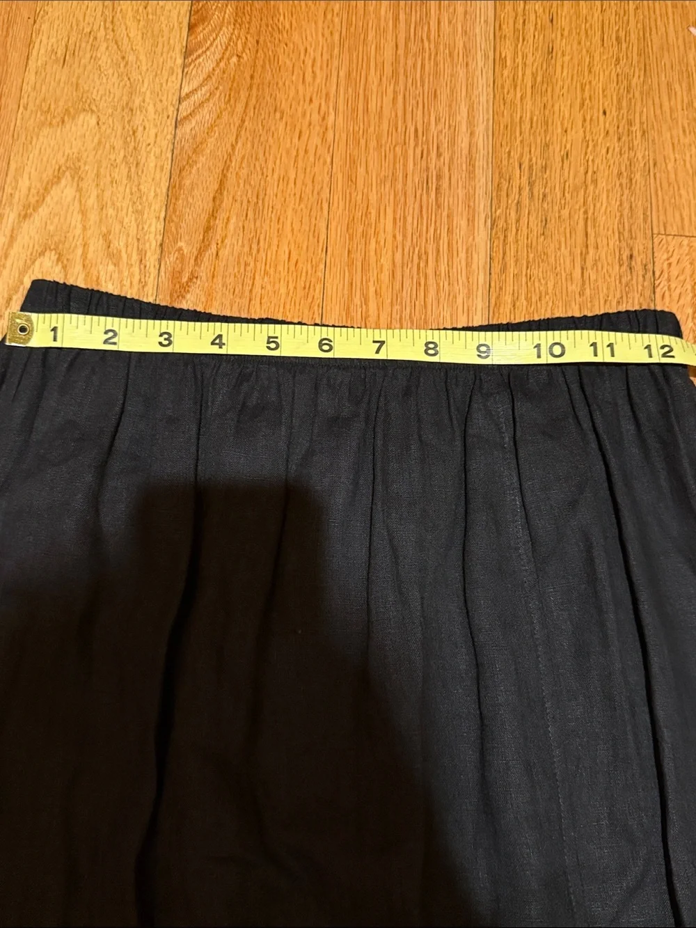 Bohemian Linen Gathered Bubble-Hem Maxi Skirt in Black Lagenlook - Picture 9 of 10